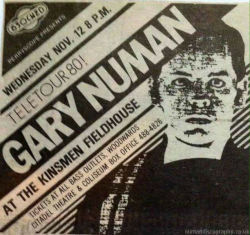 Gary Numan Edmonton Newspaper Advert 1980